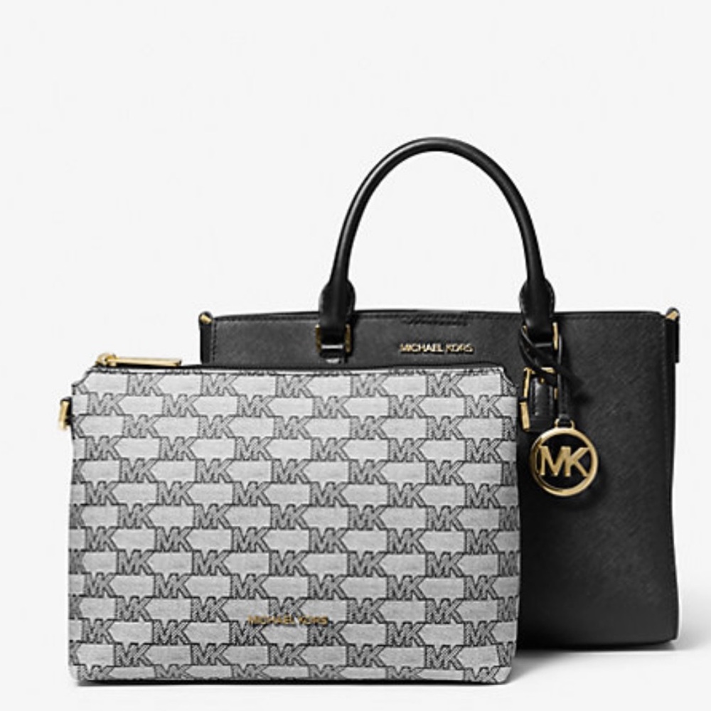 Michael Kors Charlotte Medium Saffiano Leather 2-in-1 Tote Bag